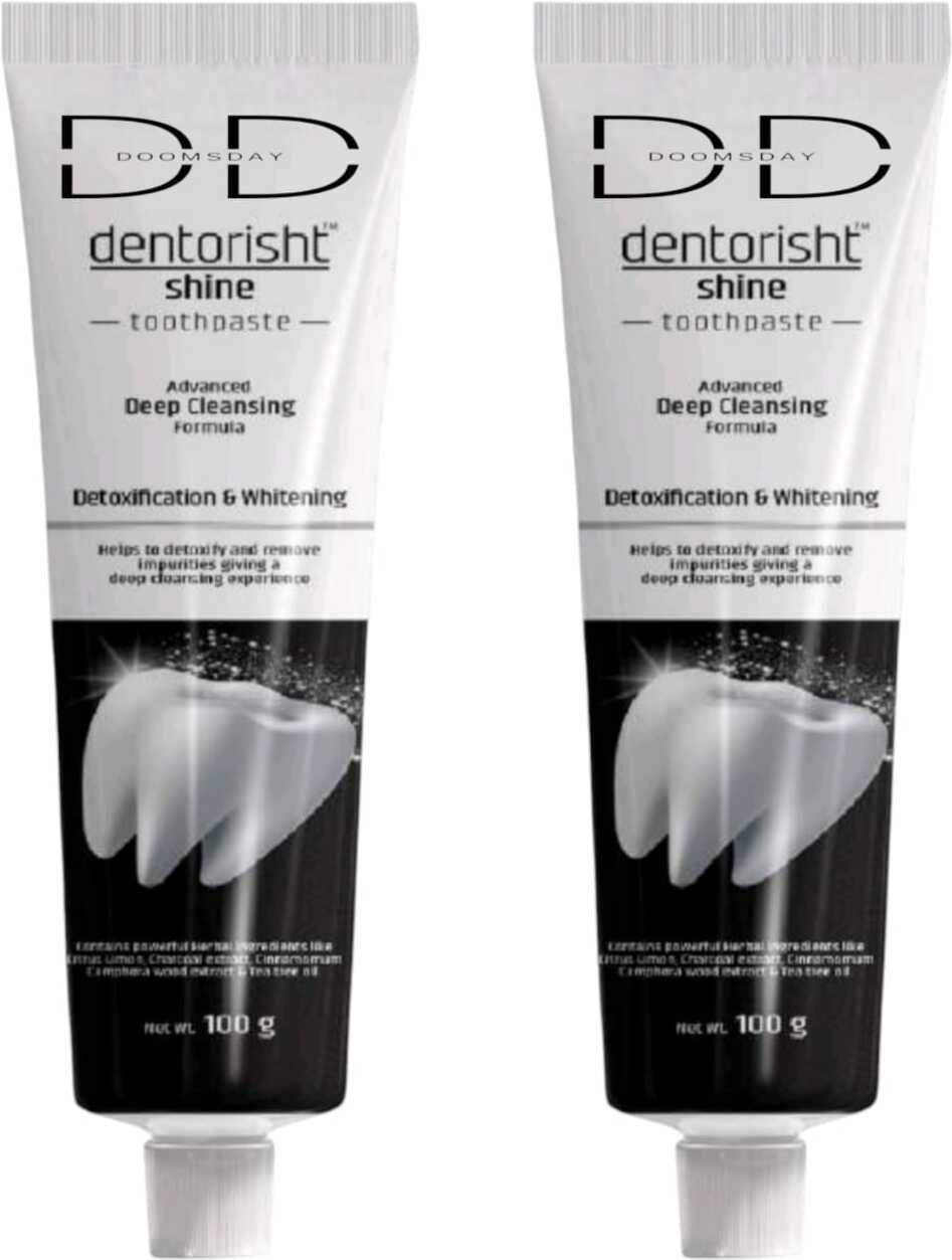 doomsday DENTO-RISHT TOTAL COMPLETE ORAL TOOTHPASTE FOR WHITE&STRONG TEETH PACK OF-100gX2 Toothpaste image 1
