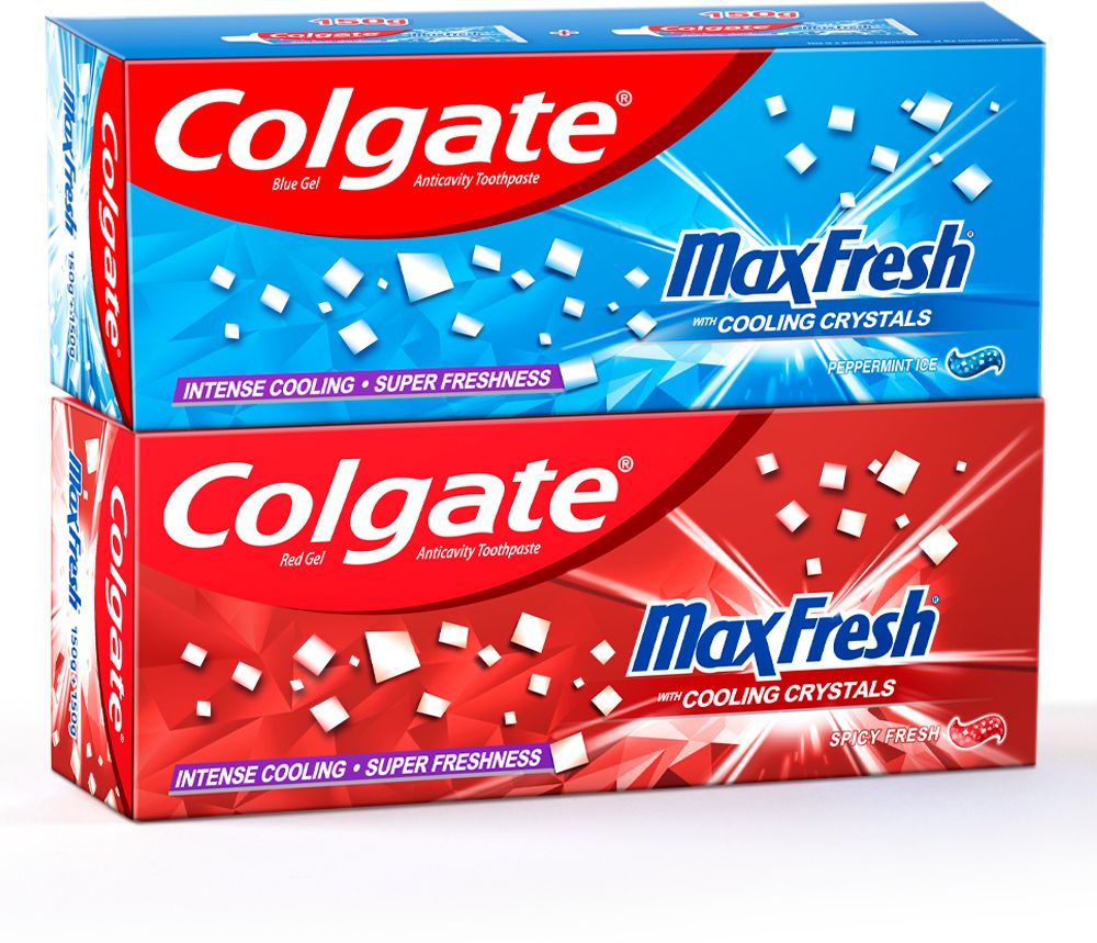 MaxFresh Toothpaste, Red Gel Paste with Menthol for Super Fresh Breath, (Spicy Fresh) and MaxFresh Toothpaste, Blue Gel Paste with Menthol for Super Fresh Breath (Peppermint Ice), 600 gm Toothpaste