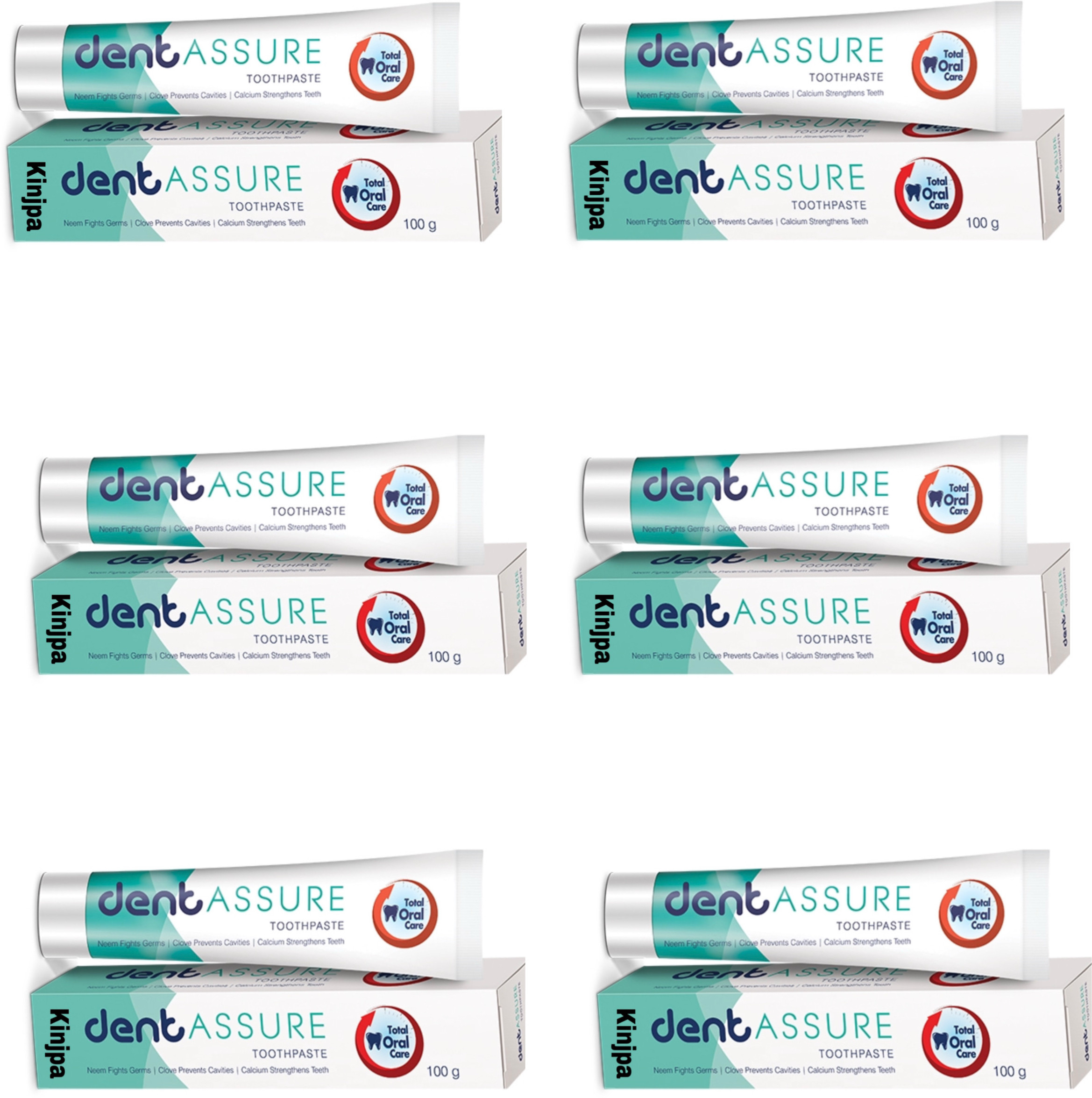 kinjpa DENT ASSURE NEEM CLOVE CALCIUM TOOTHPASTE 6X100 Toothpaste image 1