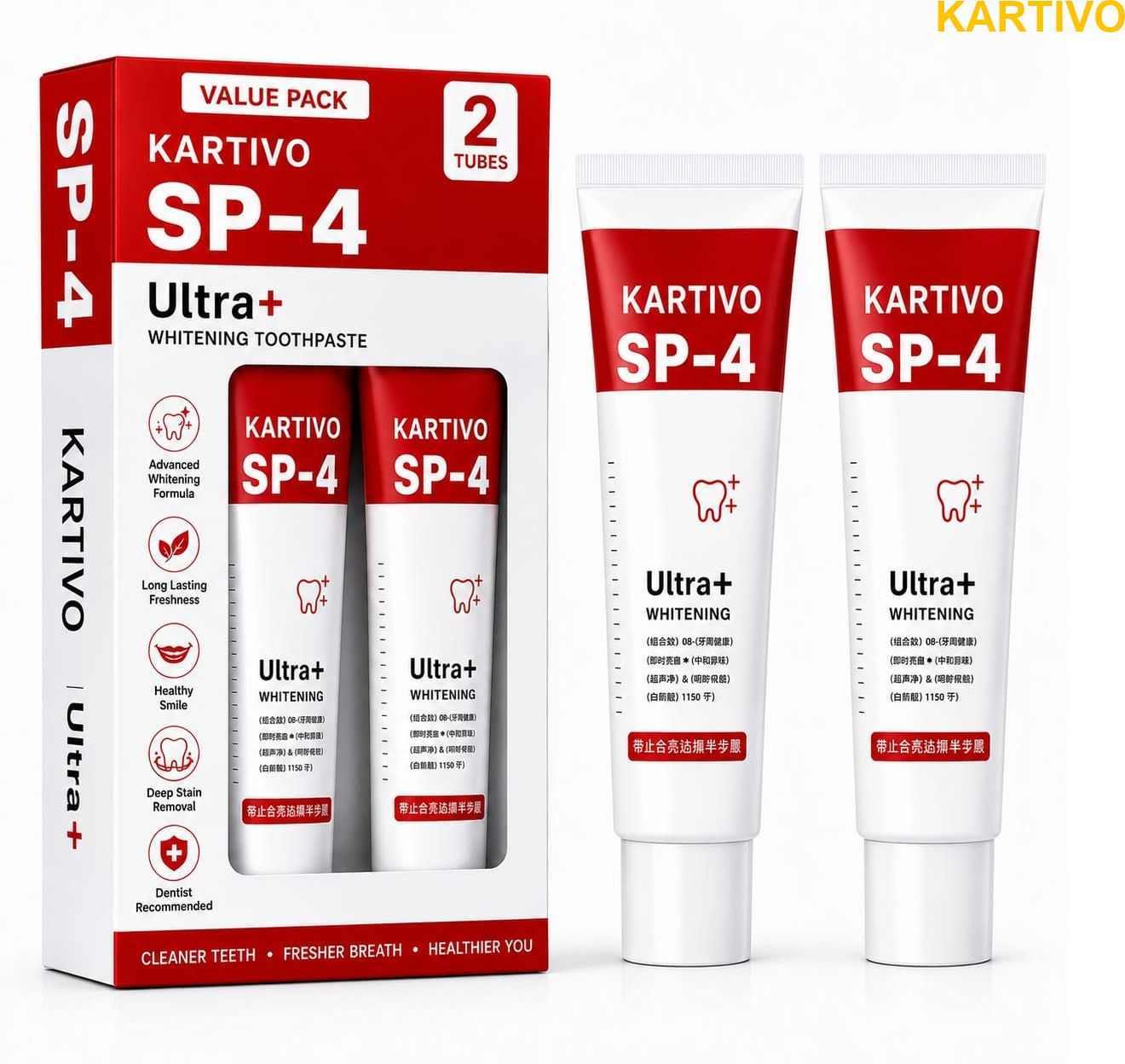 kartivo SP 4 Ultra Whitening Toothpaste 30G Pack of 2 Minty Fresh Toothpaste-picture-45