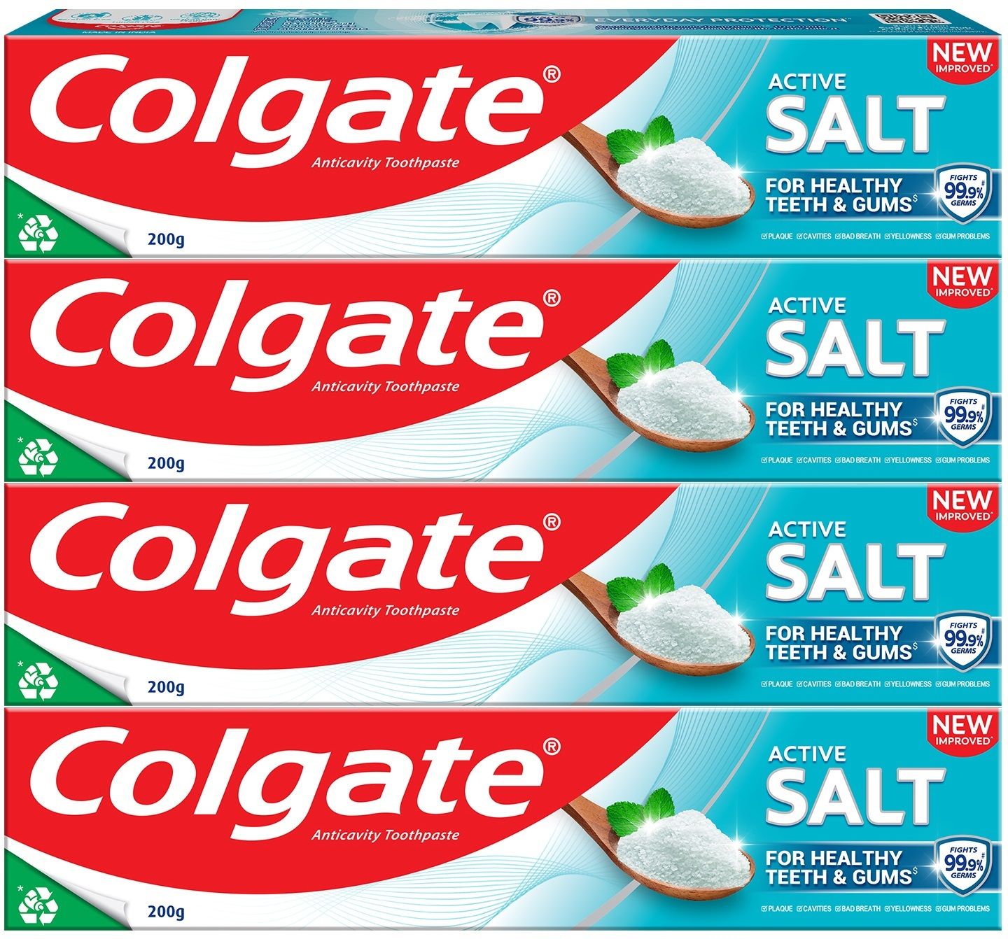 colgate Active Salt Toothpaste with Salt and Mint, Daily Germ Protection (Combo Pack) Toothpaste-picture-27