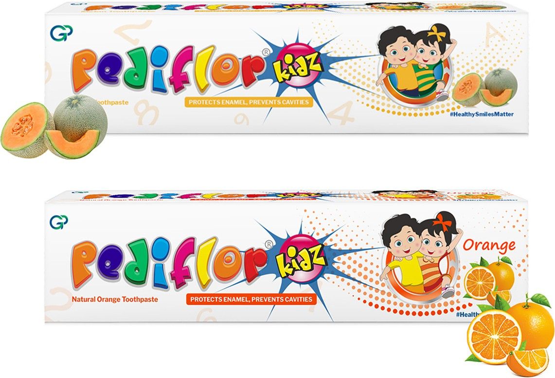 pediflor Anti Cavity Toothpaste Orange and Melon Flavour Combo Pack | 70g per pack | Toothpaste-picture-13