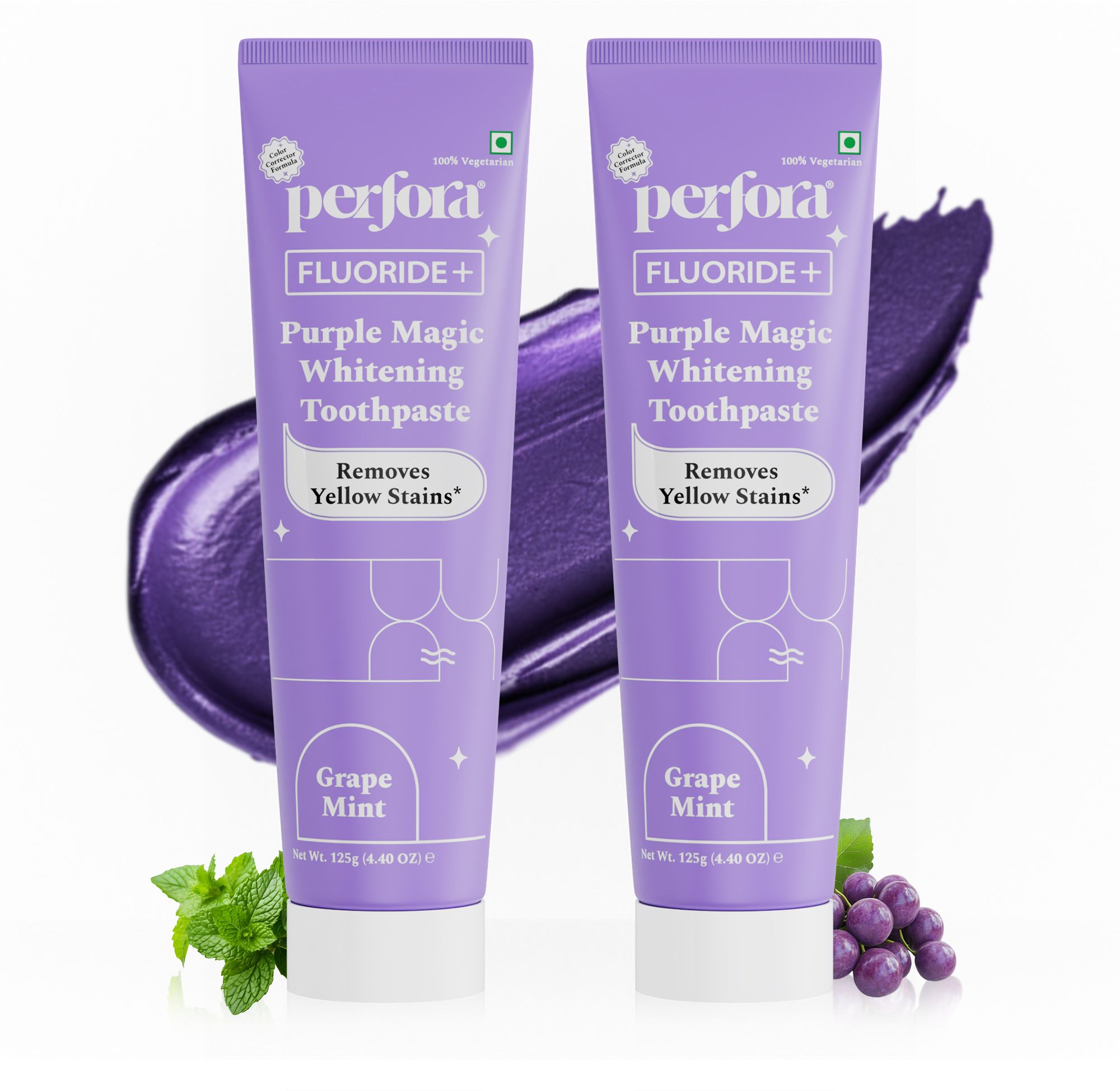 Purple Whitening Toothpaste, Color Corrector Formula, SLS Free (125g x 2) Toothpaste-image-25