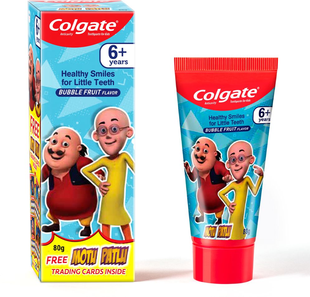Kids , Gentle Protection for 6+ Years, Motu Patlu Bubble Fruit Flavour Toothpaste