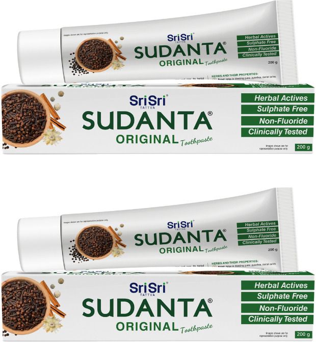 sri sri tattva Sudanta Original Toothpaste for Complete Oral Care | 200 g (Pack of 2) Toothpaste-picture-16