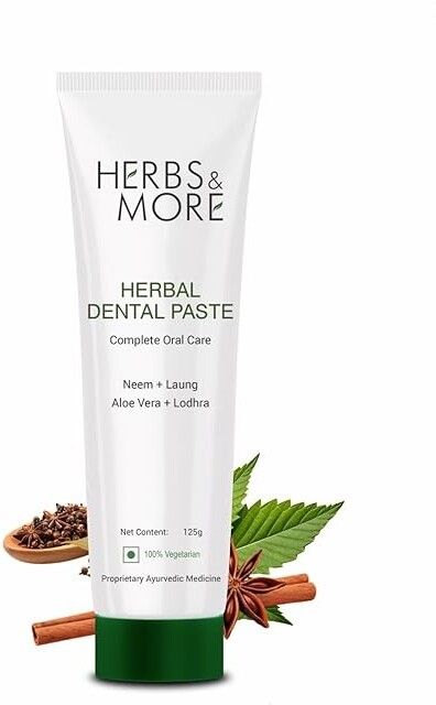 herbs & more HERBAL DENTAL PASTE Complete Oral Care | Neem + Laung + Alo Vera + Lodhra Toothpaste-picture-15