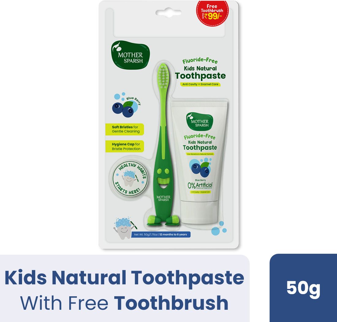 Natural Blueberry for Kids, Strengthen Gums, Anti Cavity+Enamel Care Toothpaste