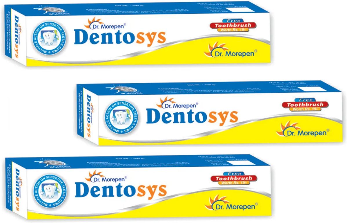 dentosys new d e n t o s y s toothpaste with toothbrush inside free (pack of 3 *100g) Toothpaste-picture-13