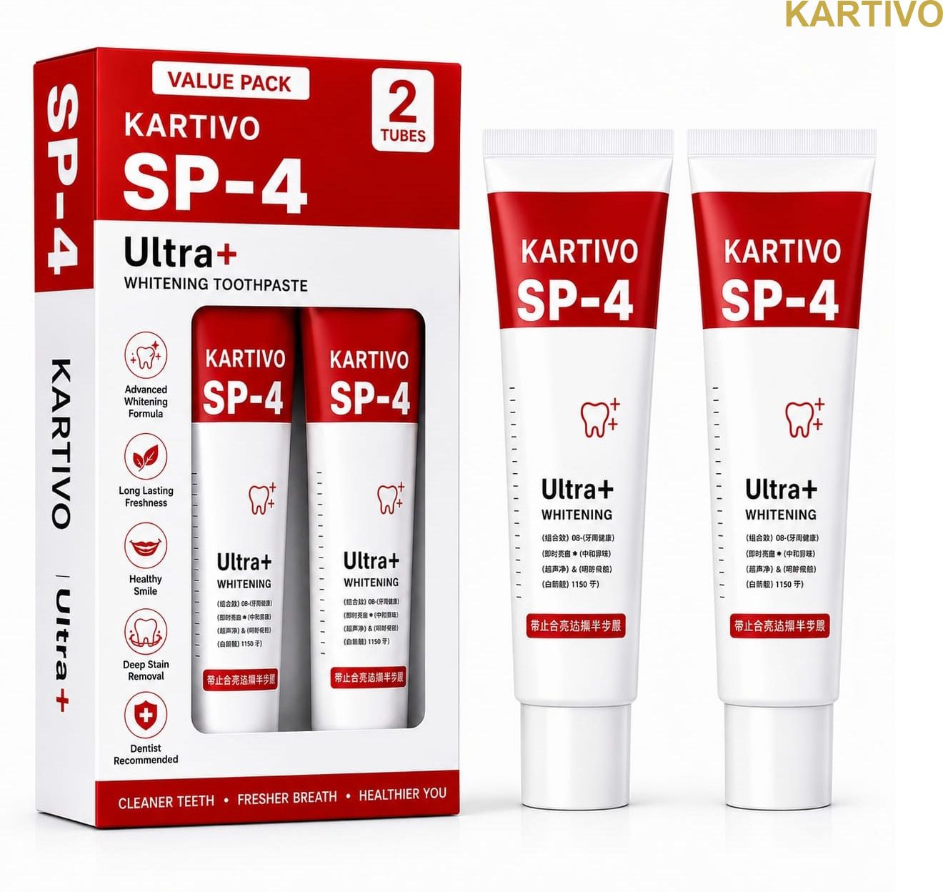 kartivo SP 4 Ultra Whitening Toothpaste 30G Pack of 2 Teeth Care Pack Toothpaste-picture-28