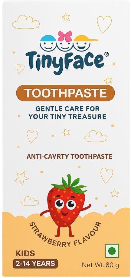TINY FACE TOOTHPASTE|ANTICAVITY TOOTHPASTE|STRAWBERRY FLAVOUR|PACK OF 3(3X80GM) Toothpaste-image-21