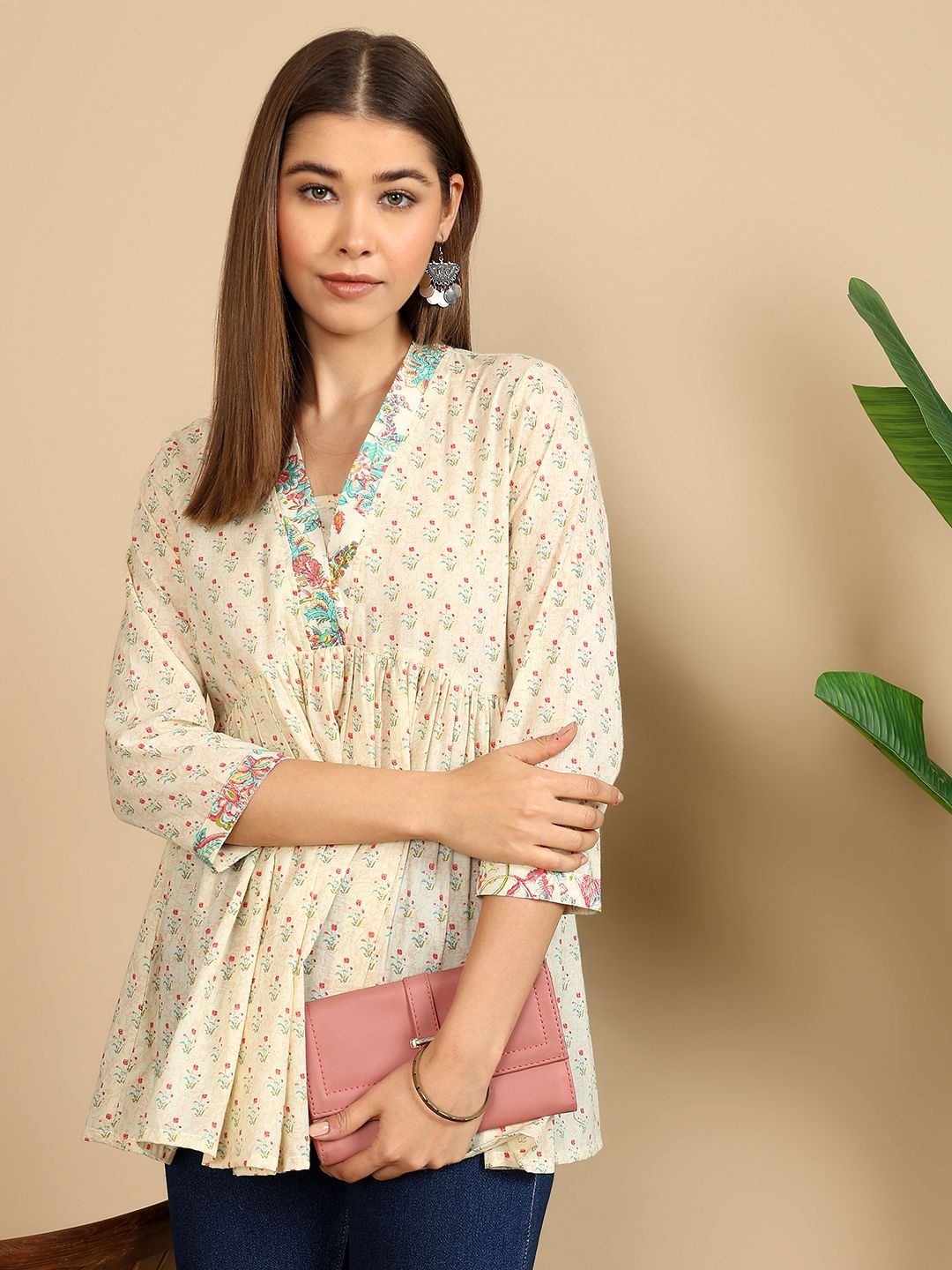 mahananda Casual Regular Sleeves Floral Print Women Multicolor Top-picture-21