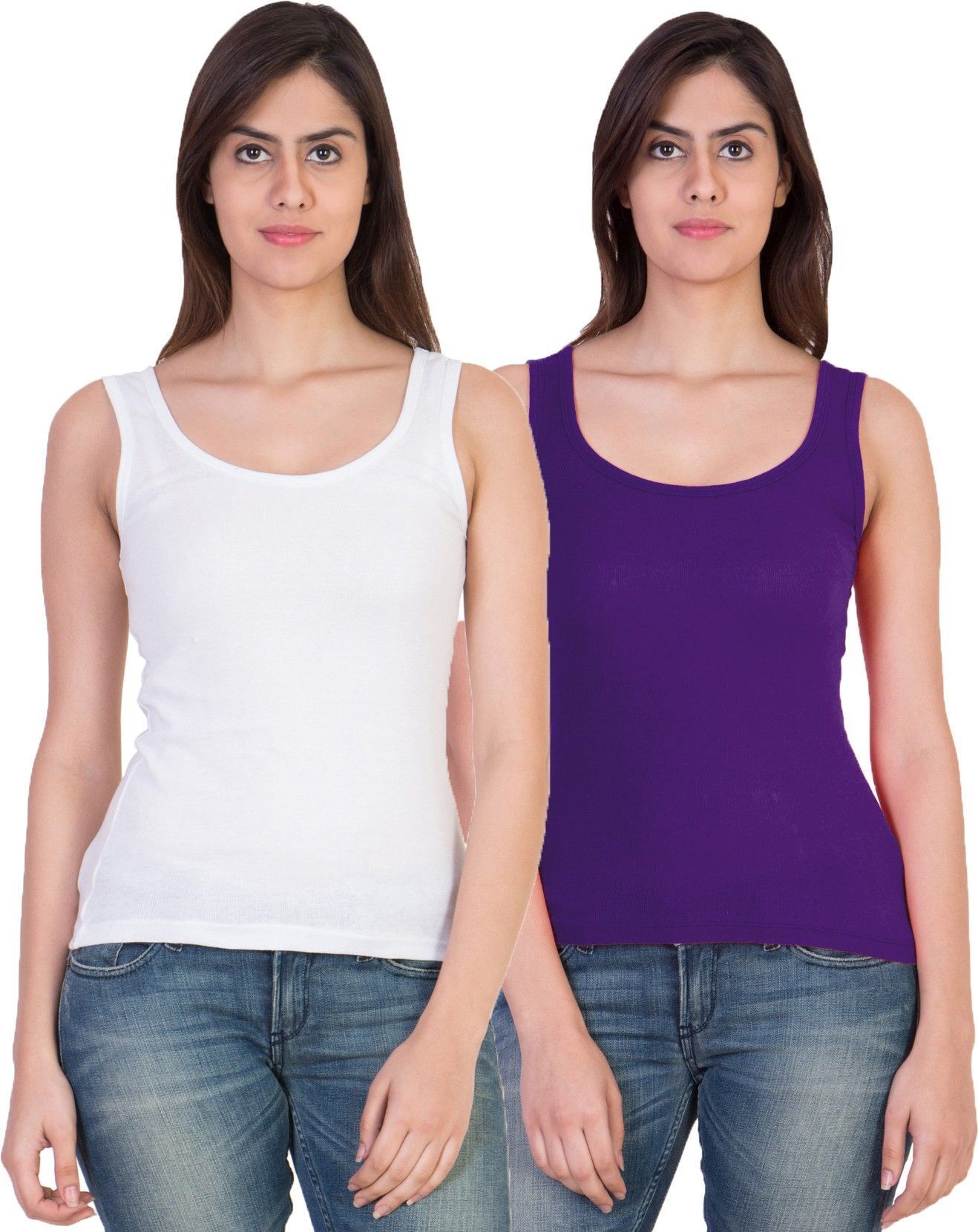 aastikhouse Women White, Blue Camisole-picture-24