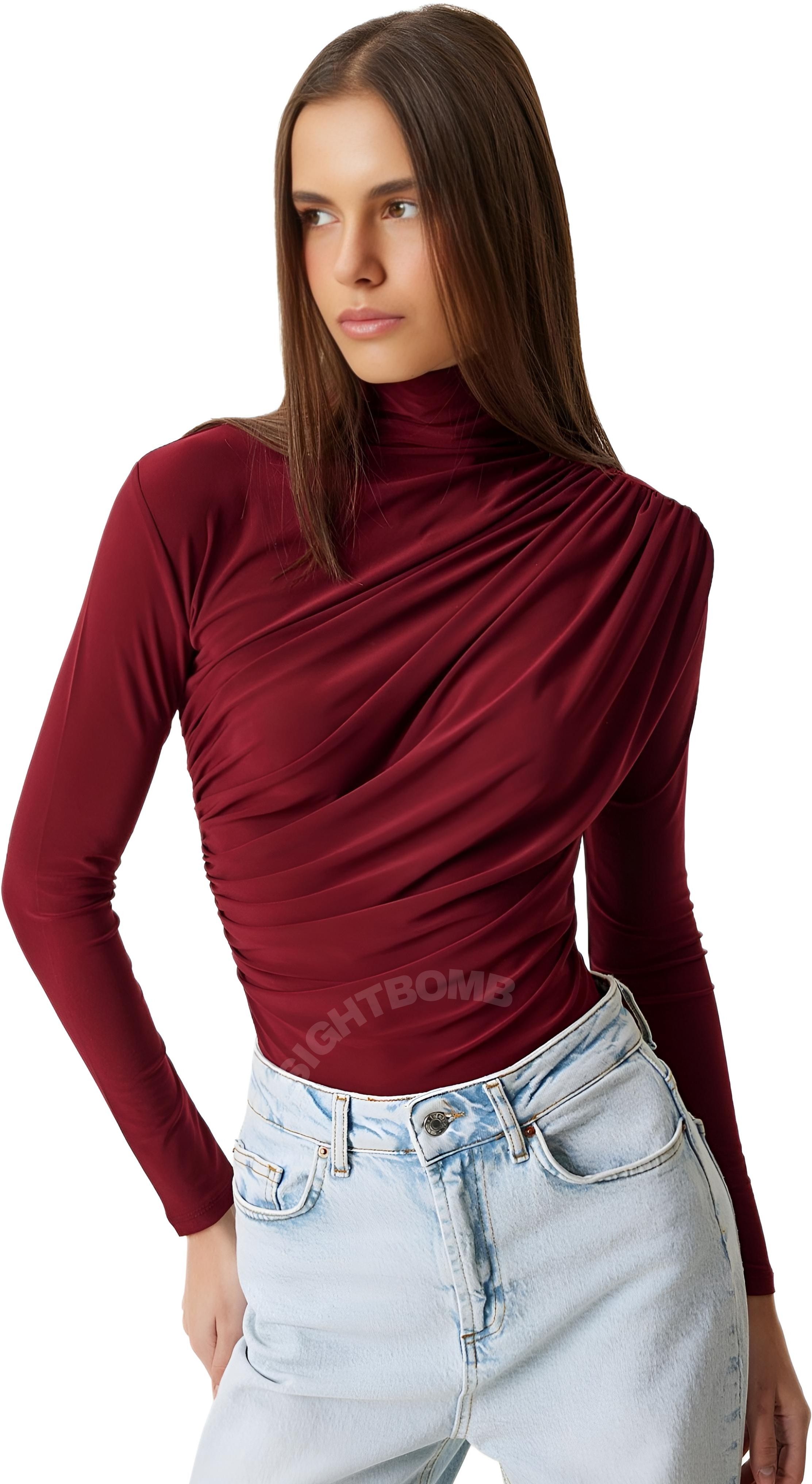 sightbomb Party Extended Sleeves Solid Women Maroon Top-picture-28