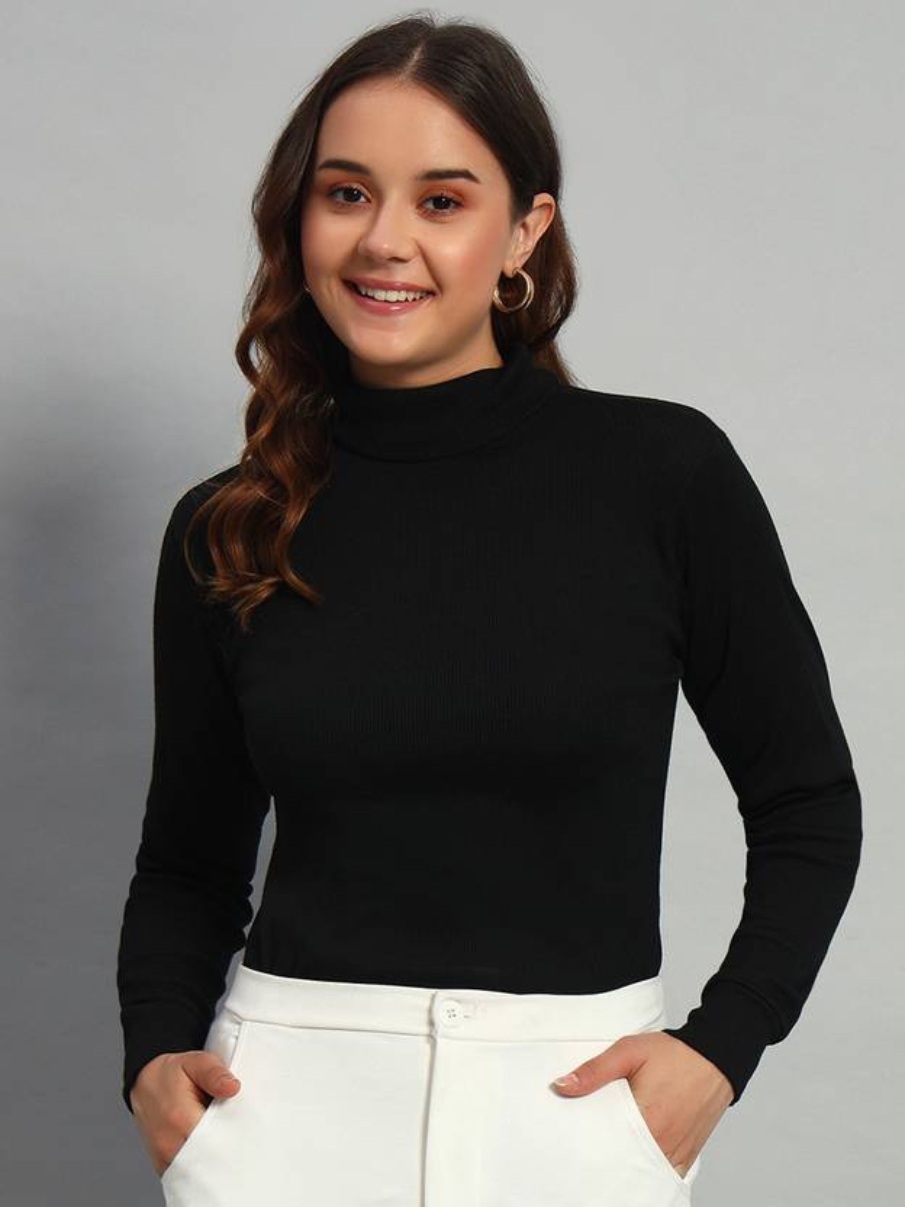 sasafaras Casual Regular Sleeves Solid Women Black Top-picture-10