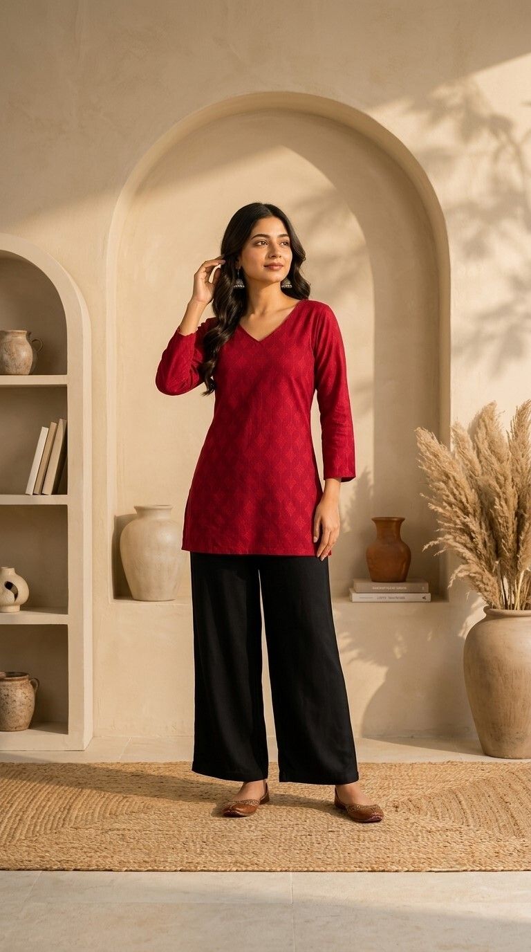 Casual Regular Sleeves Printed Women Red Top-image-22
