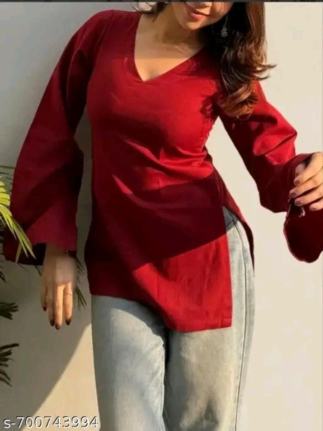 colouers for life Casual Bell Sleeves Tie & Dye Women Maroon Top-picture-21