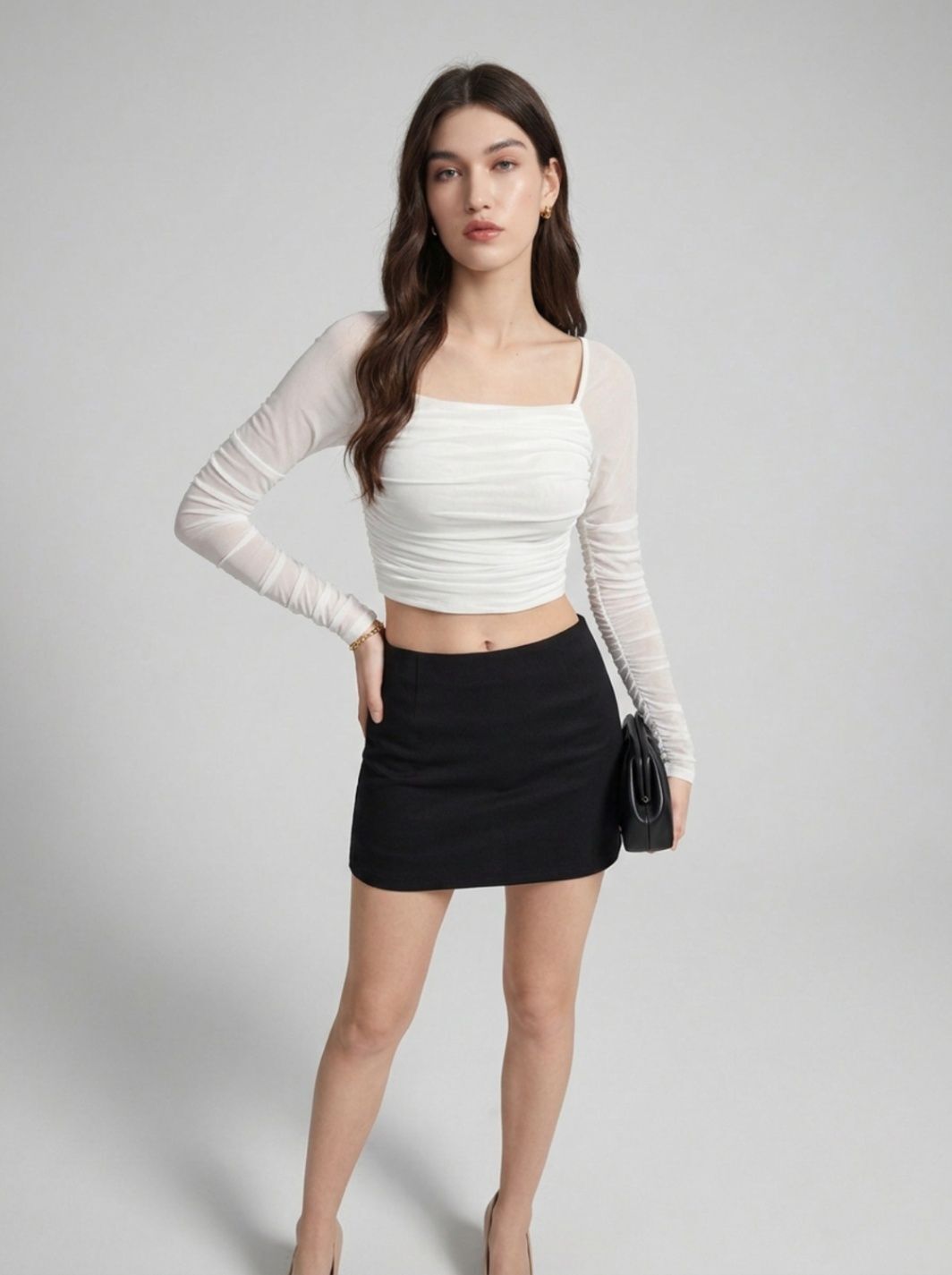 metronaut Party Regular Sleeves Solid Women White Top-picture-28