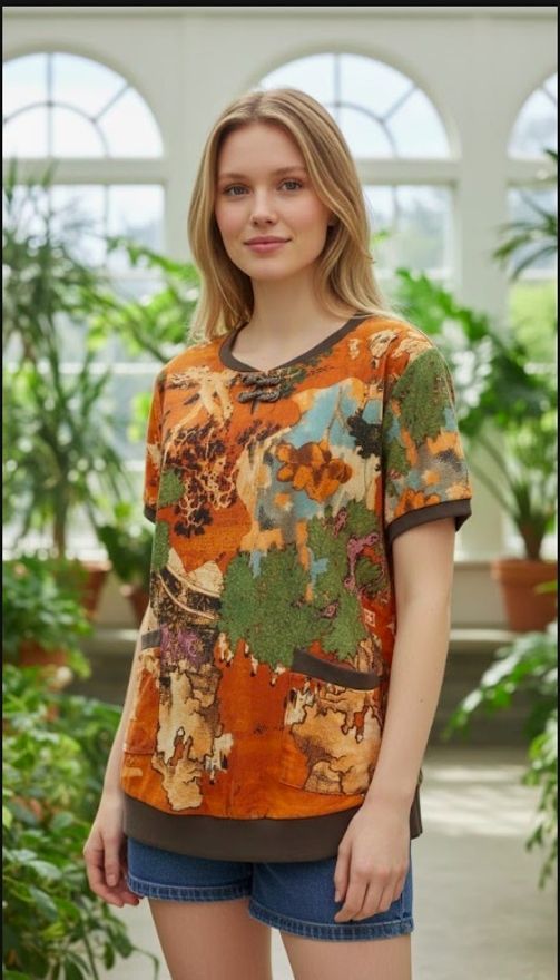 Casual Regular Sleeves Printed Women Multicolor Top-image-2