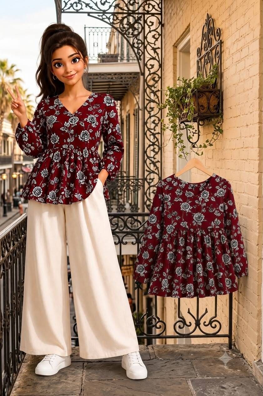 Party Regular Sleeves Printed Women Maroon Top-image-11