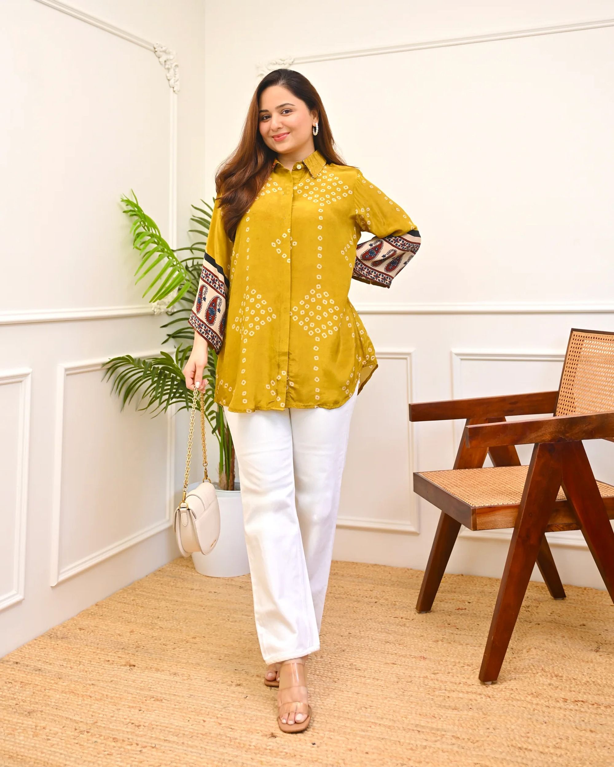 rr sa kurtis Casual Flared Sleeves Printed Women Yellow Top-picture-15