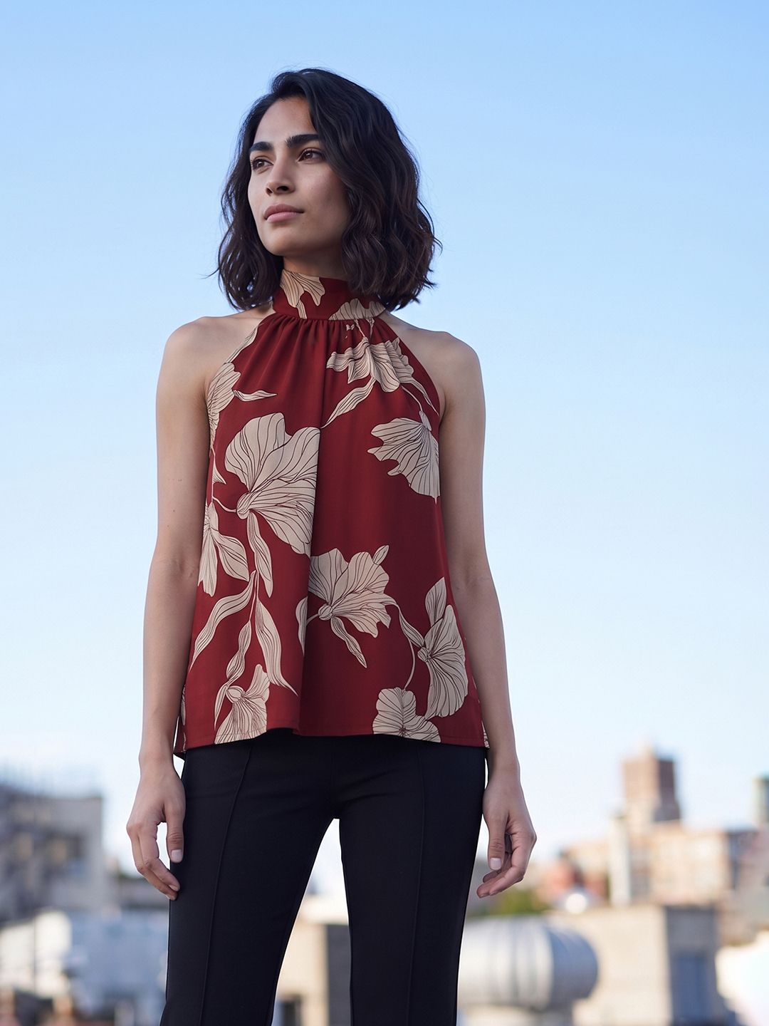 code by lifestyle Casual Sleeveless Printed Women Red Top-picture-13