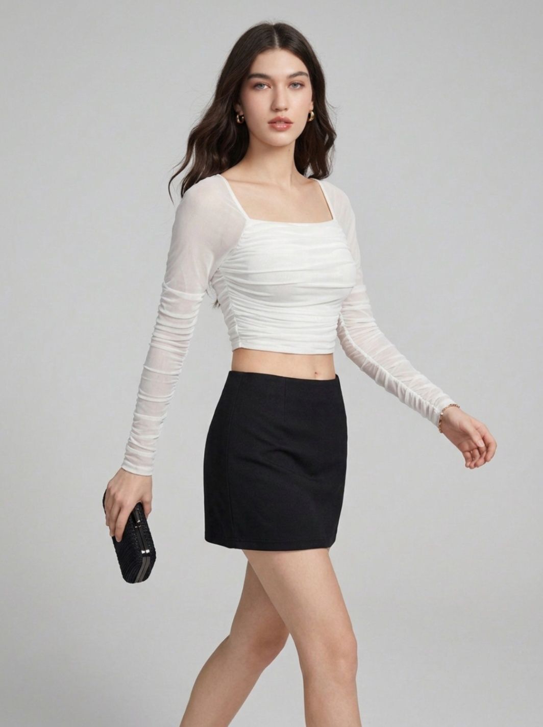 houseofcommon Party Regular Sleeves Solid Women White Top-picture-31