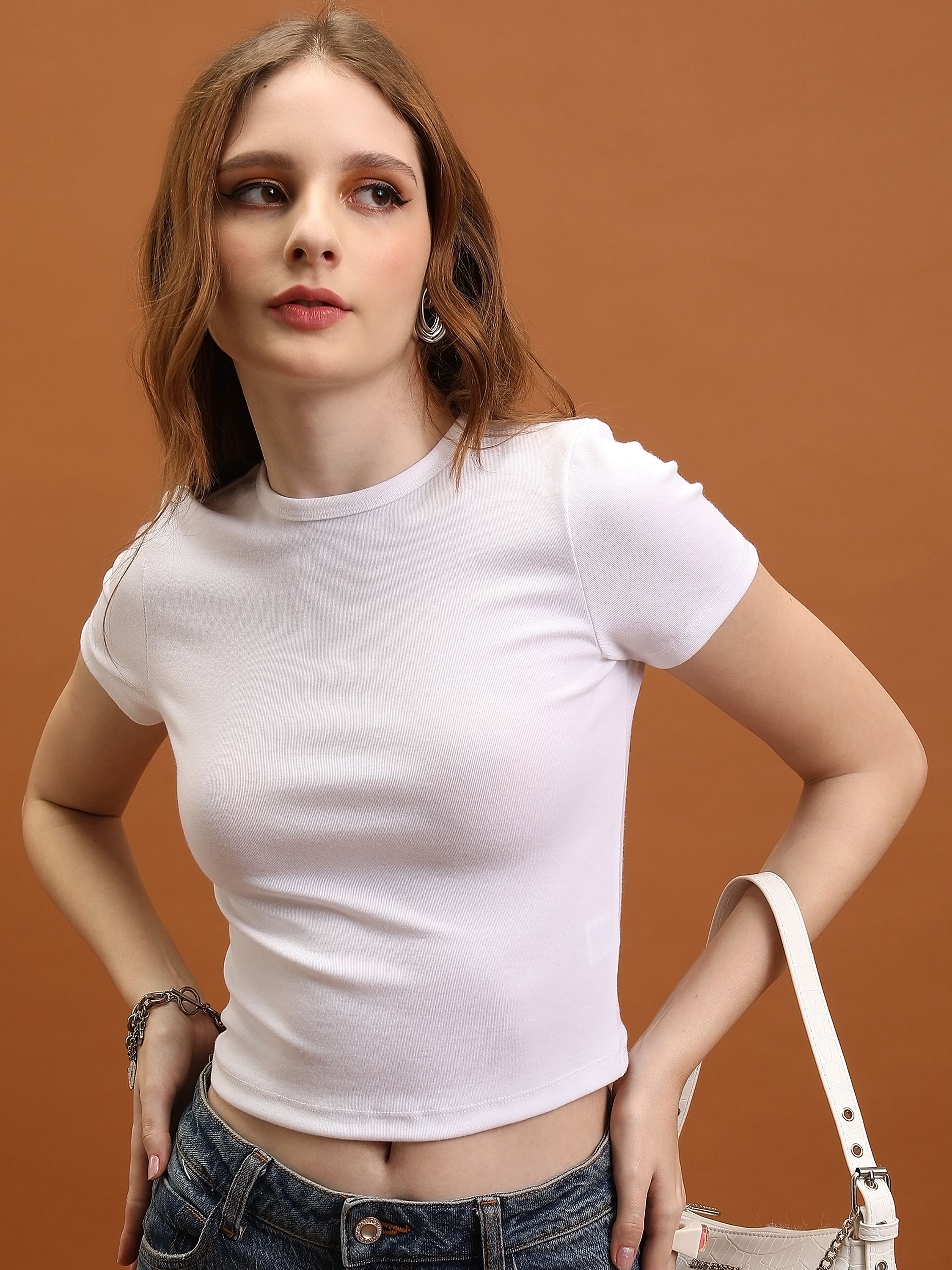 tokyo talkies Casual Regular Sleeves Self Design Women White Top-picture-10