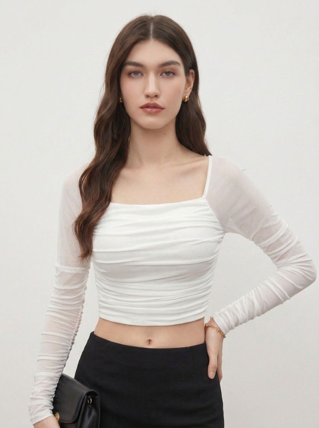 metronaut Party Regular Sleeves Solid Women White Top-picture-29