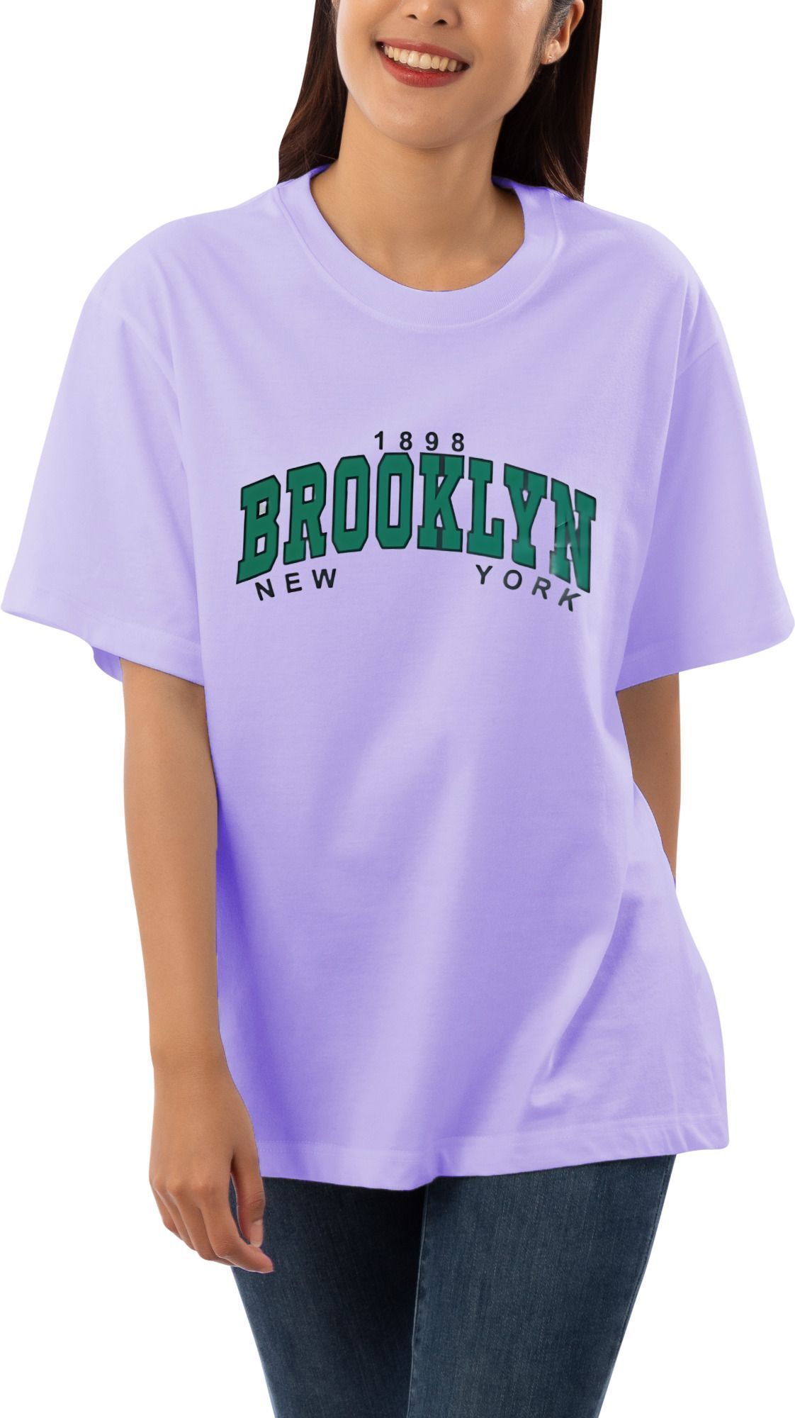 lcyflame Women Printed Round Neck Polycotton Purple T-Shirt-picture-35