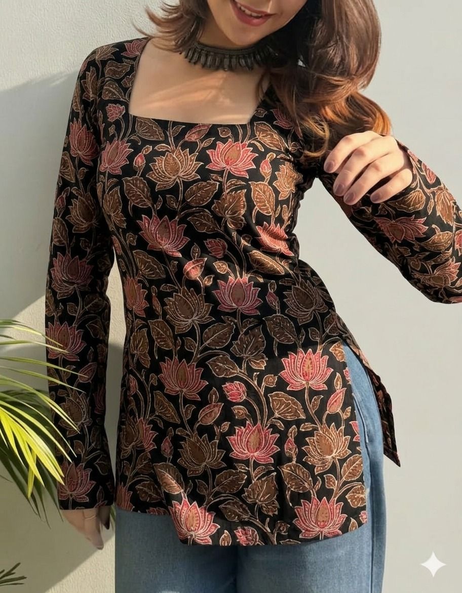 chaksuwala Casual Regular Sleeves Floral Print Women Multicolor Top-picture-26