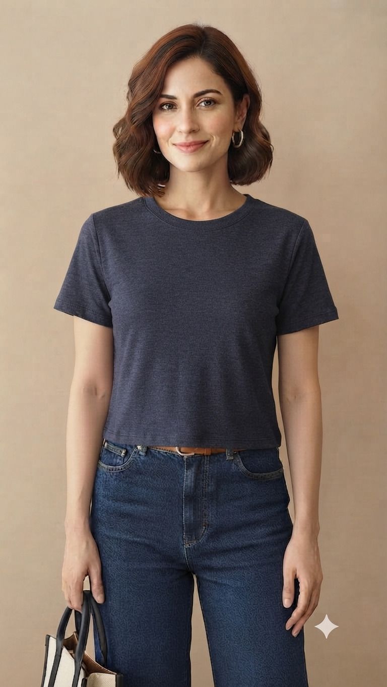 diaz Casual Regular Sleeves Solid Women Dark Blue Top-picture-20