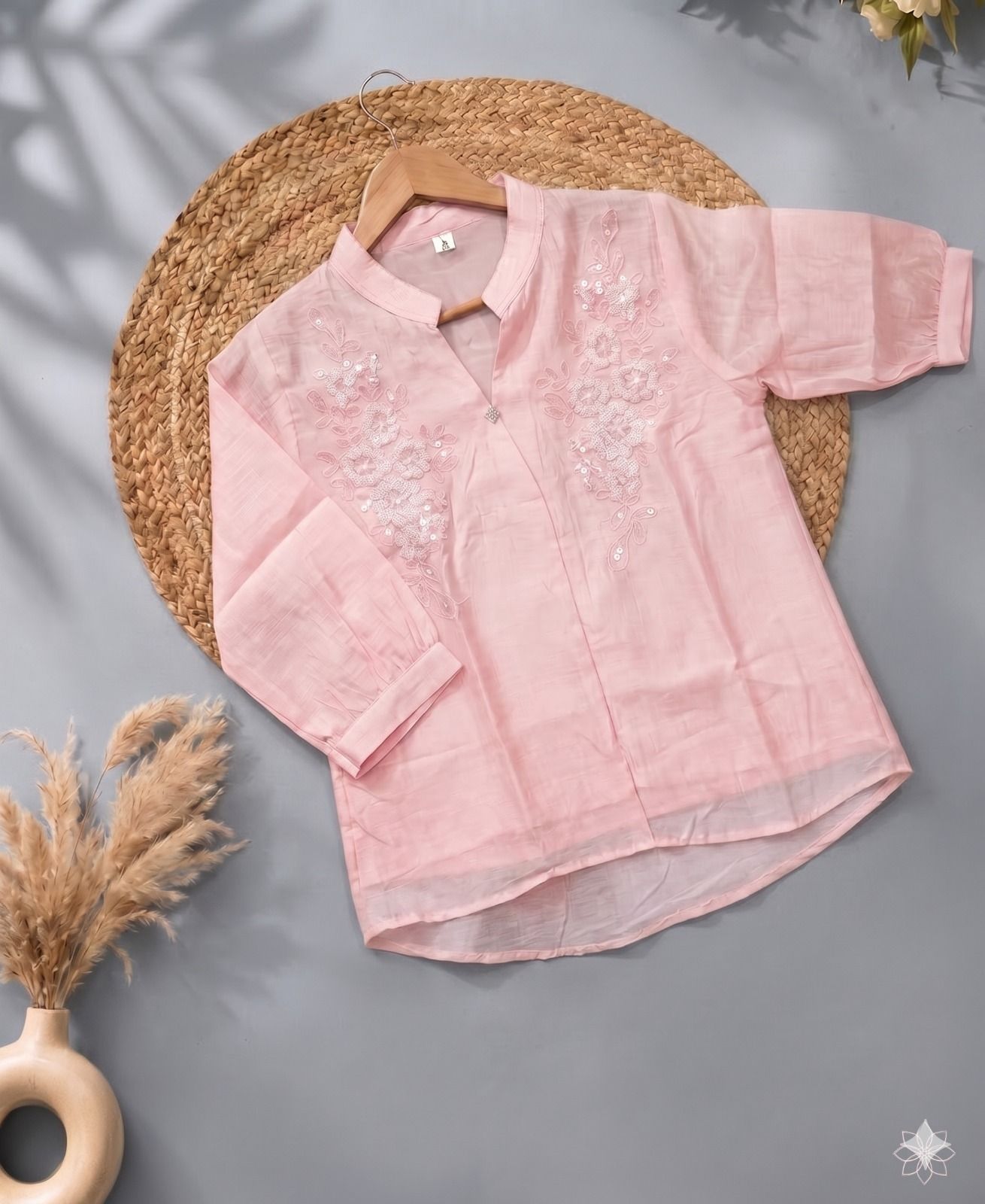 vimuri Casual Regular Sleeves Embroidered Women Pink Top-picture-19