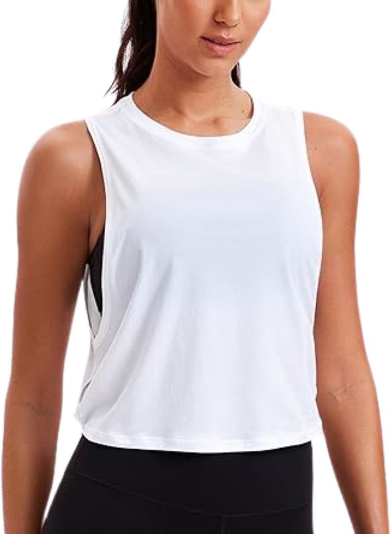 kikwit Women Solid Round Neck Pure Cotton White T-Shirt-picture-23