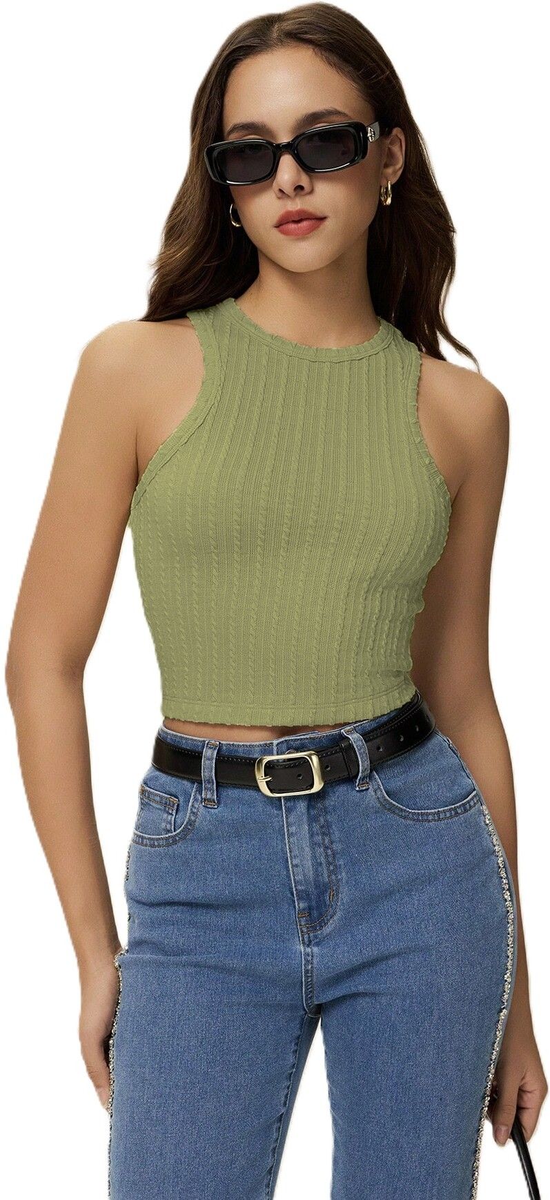 Women Solid Round Neck Cotton Blend Light Green T-Shirt-image-33