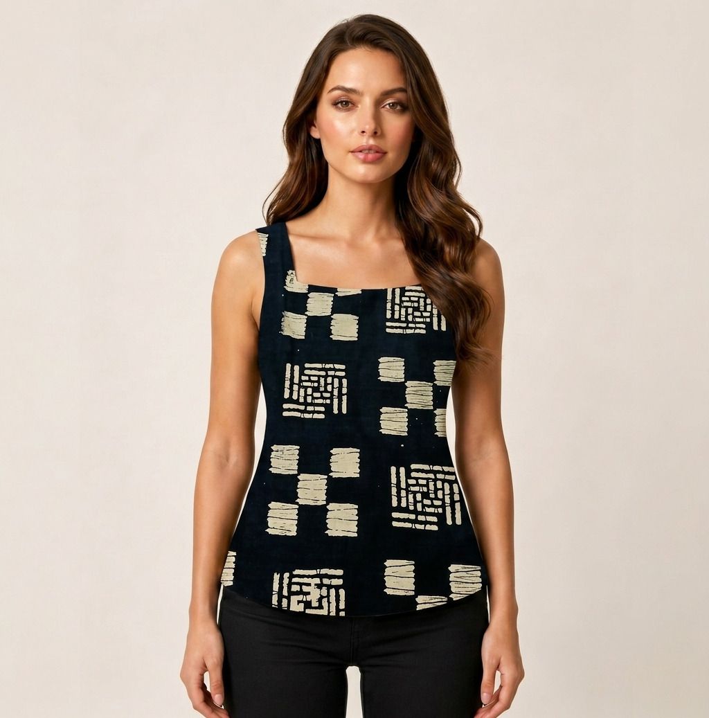Casual Sleeveless Printed, Ethnic Motifs Women Black Top-image-29