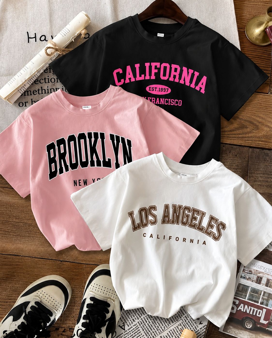 Pack of 3 Casual Regular Sleeves Printed Women White, Pink, Black Top-image-28