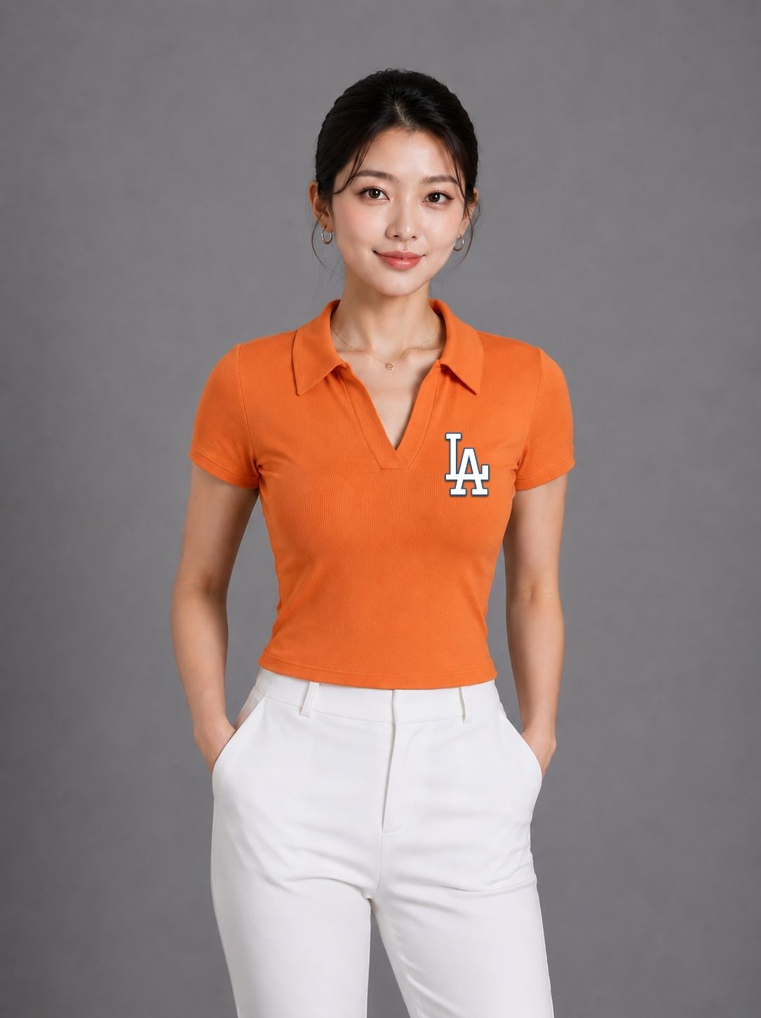 zerozabar Casual Regular Sleeves Solid Women Orange Top-picture-34