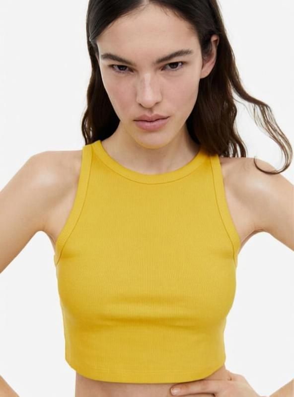 holdvalley Casual Sleeveless Solid Women Yellow Top-picture-22