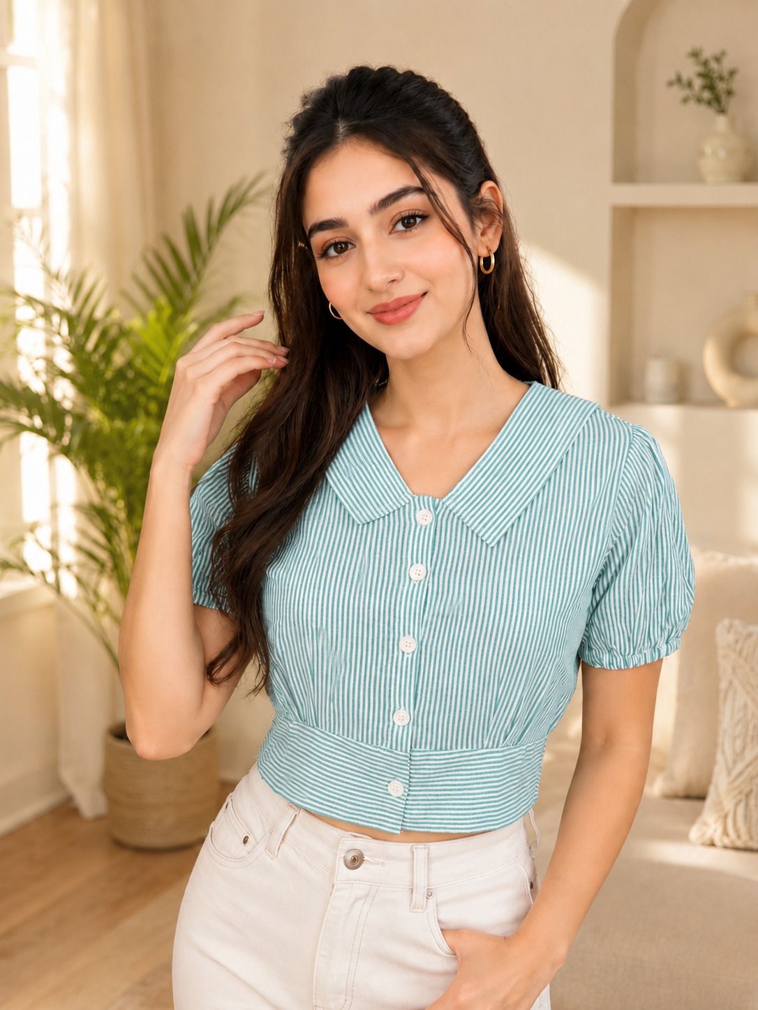 metronaut Women Regular Fit Striped Casual Shirt-picture-18
