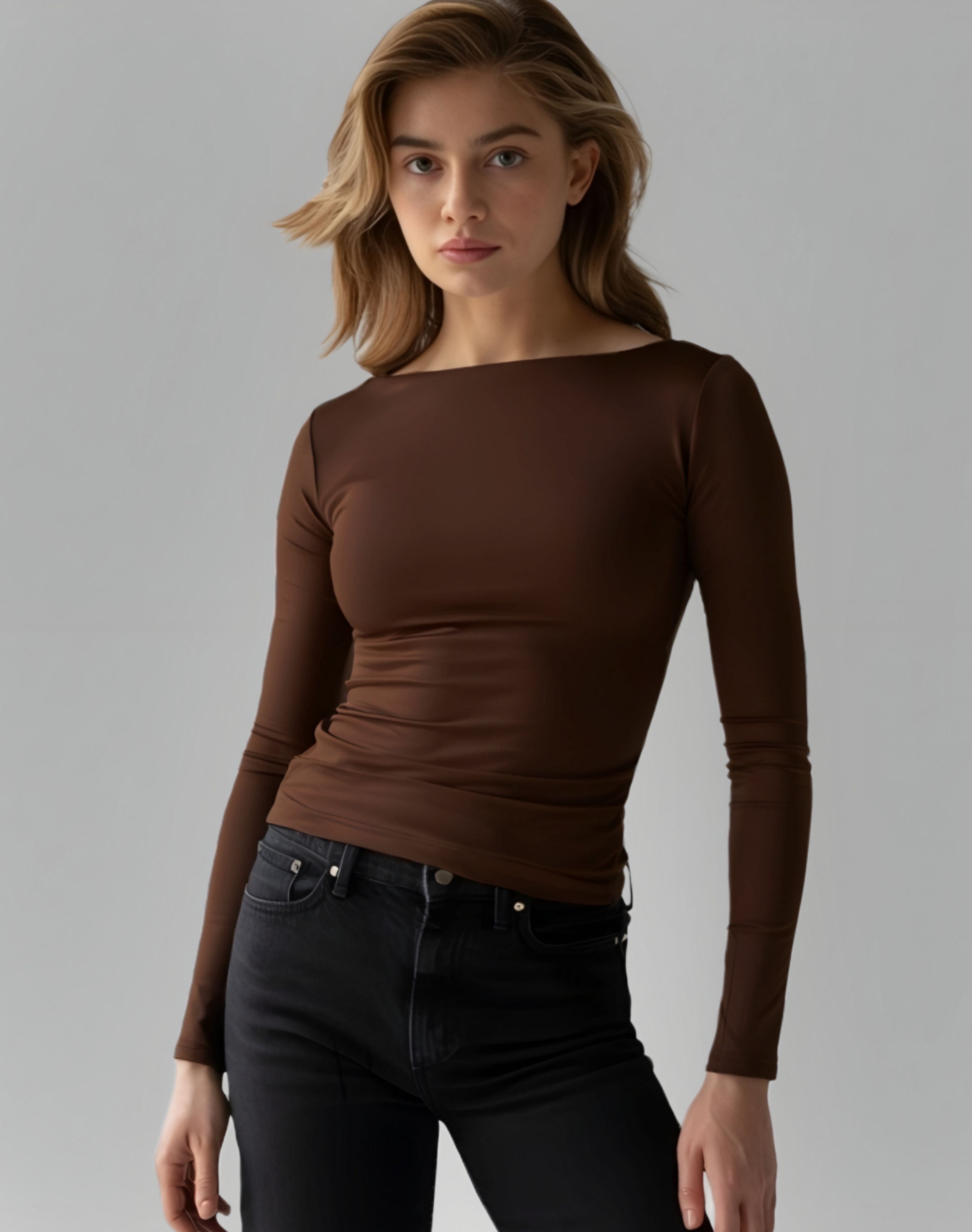 sightbomb Casual Regular Sleeves Solid Women Brown Top-picture-32