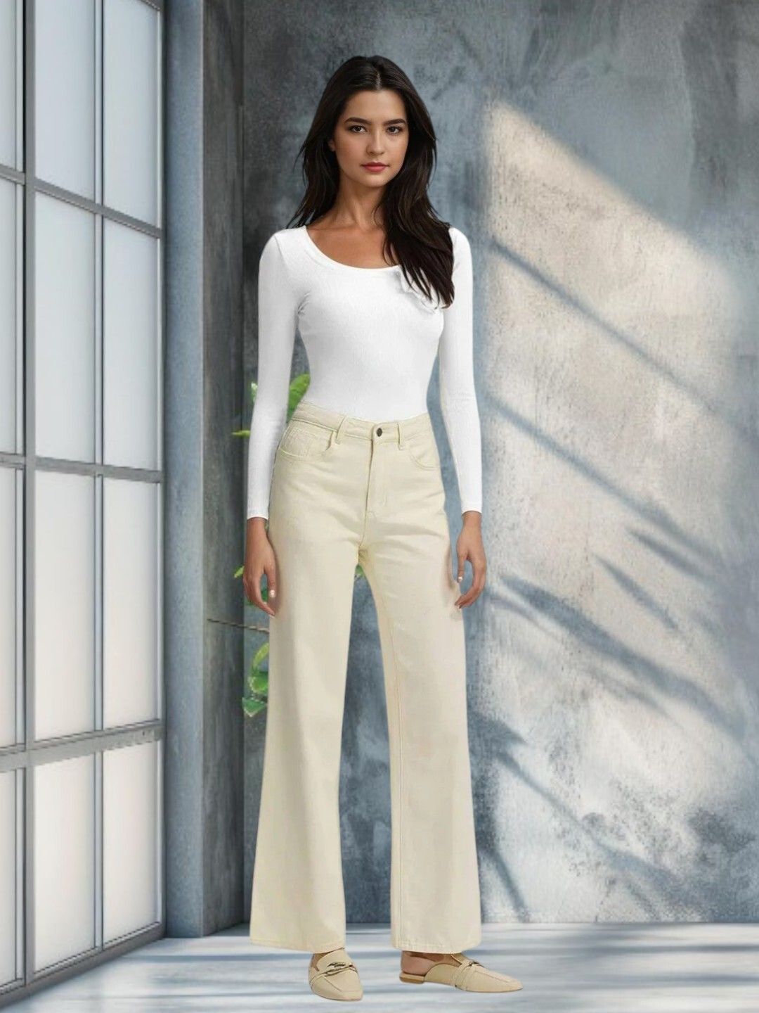 kotty Casual Regular Sleeves Solid Women White Top-picture-19
