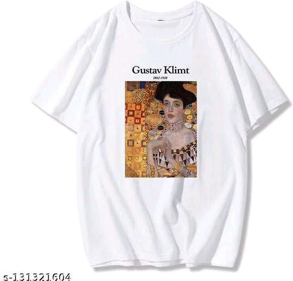 balajitextile Women Printed Round Neck Cotton Blend White T-Shirt-picture-29
