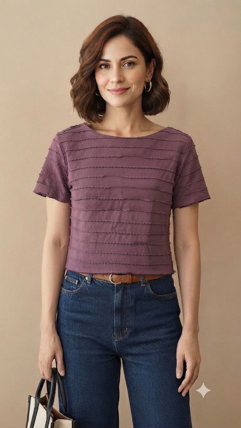 diaz Casual Regular Sleeves Solid Women Purple Top-picture-45
