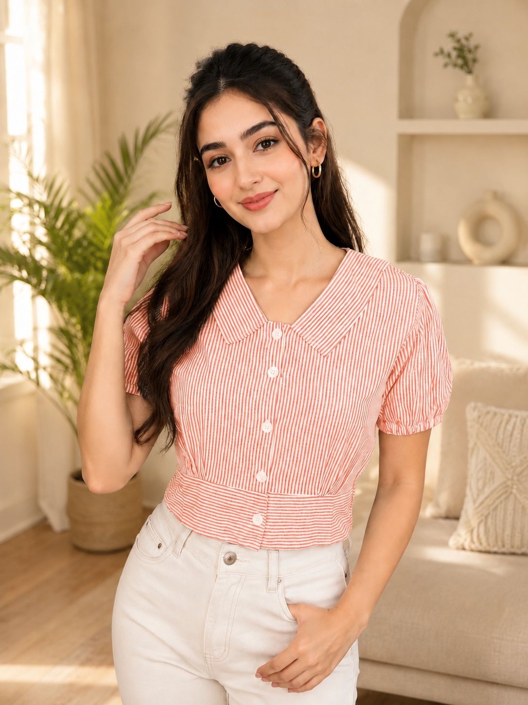 metronaut Women Regular Fit Striped Casual Shirt-picture-20