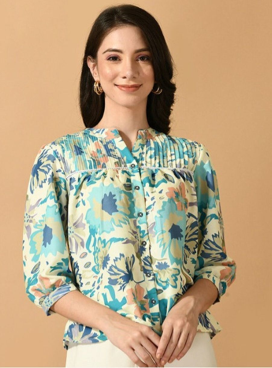 cavercha Casual Regular Sleeves Printed Women Multicolor Top-picture-25
