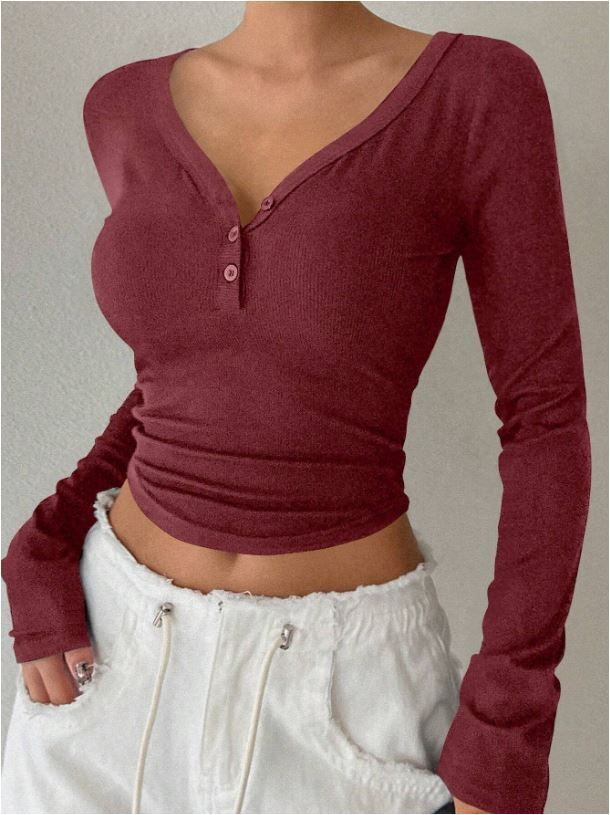 Casual Regular Sleeves Solid Women Maroon Top-image-22