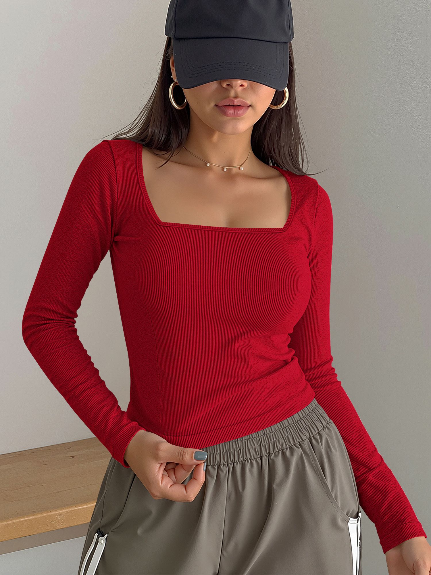 dream beauty fashion Casual Regular Sleeves Self Design Women Red Top-picture-30