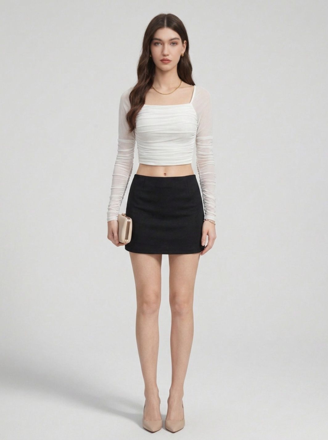 metronaut Party Regular Sleeves Solid Women White Top-picture-24