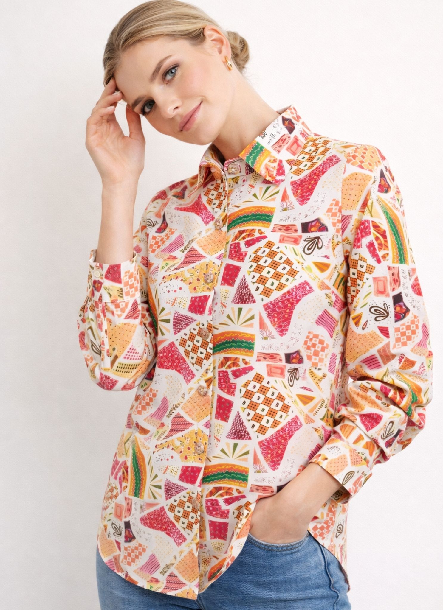 houseofcommon Women Regular Fit Printed Spread Collar Casual Shirt-picture-11