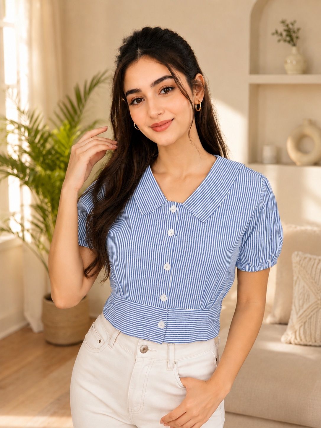 metronaut Women Regular Fit Striped Casual Shirt-picture-21